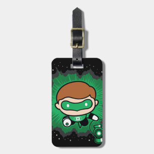 Étiquette À Bagage Lanterne verte de Chibi qui traverse l'espace