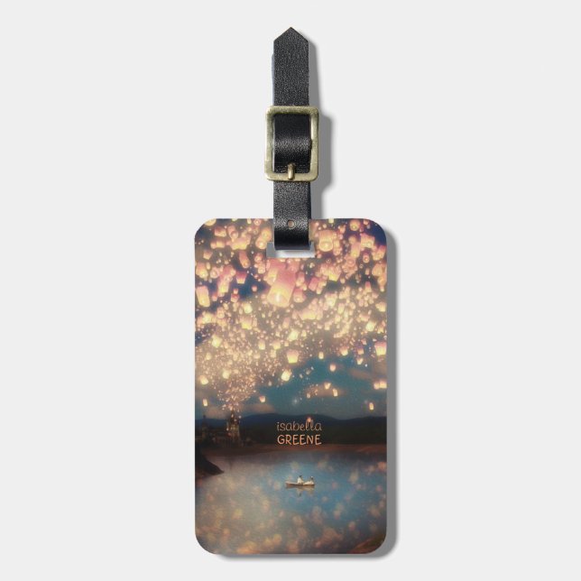 Étiquette À Bagage Lanternes de souhait d'amour (Devant Vertical)