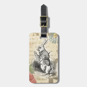 Étiquette À Bagage Lapin Blanc Aventures d'Alice au Pays des Merveill