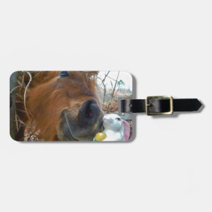 Étiquette À Bagage Lapin de Pâques et cheval Brown
