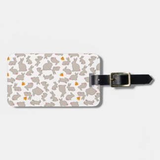 Étiquette À Bagage Lapins et motif de carottes