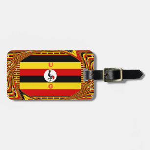 Étiquette À Bagage L'Art Vibrant Ouganda Inspiré Du Drapeau