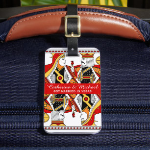 Étiquette À Bagage Las Vegas Jouer Carte King & Queen Mariage