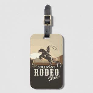 Étiquette À Bagage Lasso Roping Roundup ADD NAME Western Rodeo Show