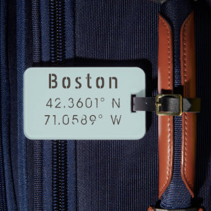 Étiquette À Bagage Latitude et Longitude Boston
