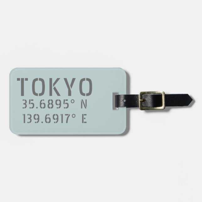 Étiquette À Bagage Latitude et longitude de Tokyo (Devant horizontal)