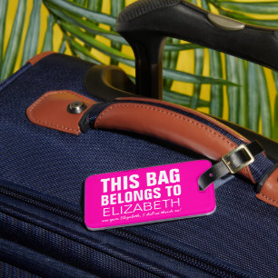 Étiquette À Bagage L'attention personnalisée du sac drôle   Rose Humo
