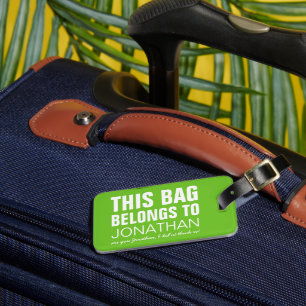 Étiquette À Bagage L'attention personnalisée du sac drôle   Vert Humo