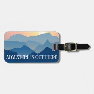 Étiquette À Bagage L'aventure est dehors, coucher de soleil et montag