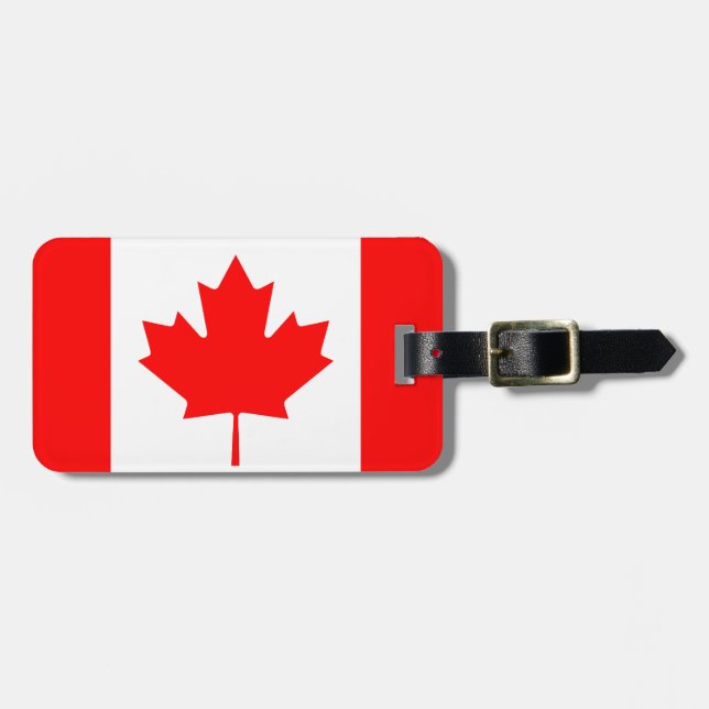 Étiquette À Bagage Le bagage canadien de drapeau étiquette pour des (Devant horizontal)