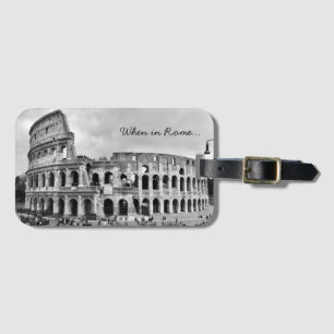 Étiquette À Bagage Le bagage de B&W de Rome Colosseum "quand à Rome"