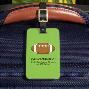 Étiquette À Bagage Le ballon de rugby américain personnalise