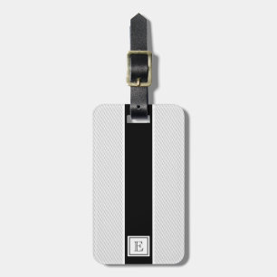 Étiquette À Bagage Le blanc noir moderne chic barre l'étiquette de