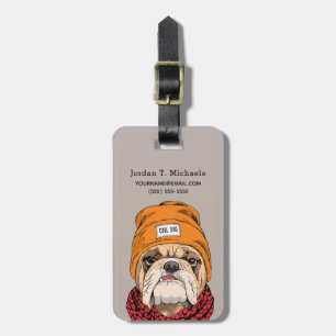 Étiquette À Bagage Le bouledogue frais ajoutent votre nom