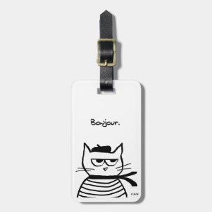 Étiquette À Bagage Le chat fâché est tellement très français