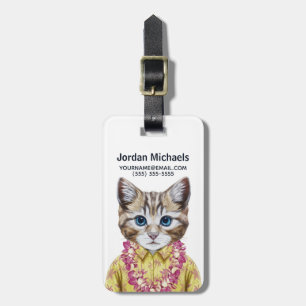 Étiquette À Bagage Le chat hawaïen de Kitty ajoutent votre nom