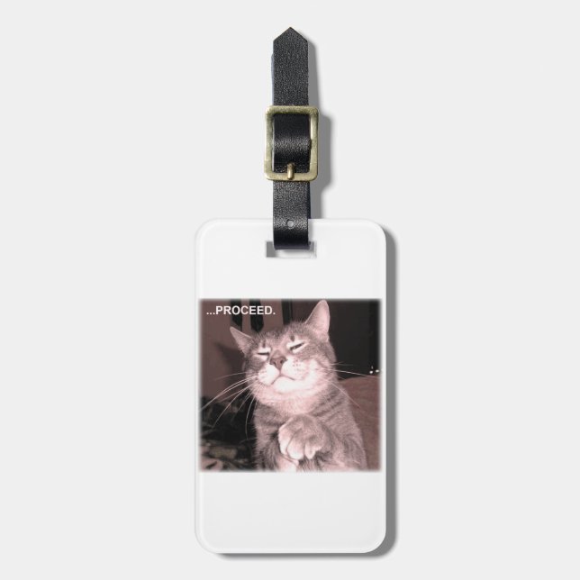 Étiquette À Bagage Le chat mauvais indique procèdent au (Devant Vertical)