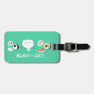 Étiquette À Bagage Le chat plus des sushi égale la gentillesse !