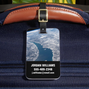 Étiquette À Bagage Le Cratère Manicouagan Et Le Saint-Laurent