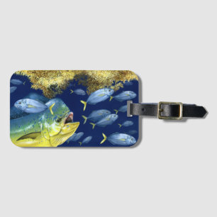Étiquette À Bagage Le Dolphinfish (mahi de mahi) chassant met sur