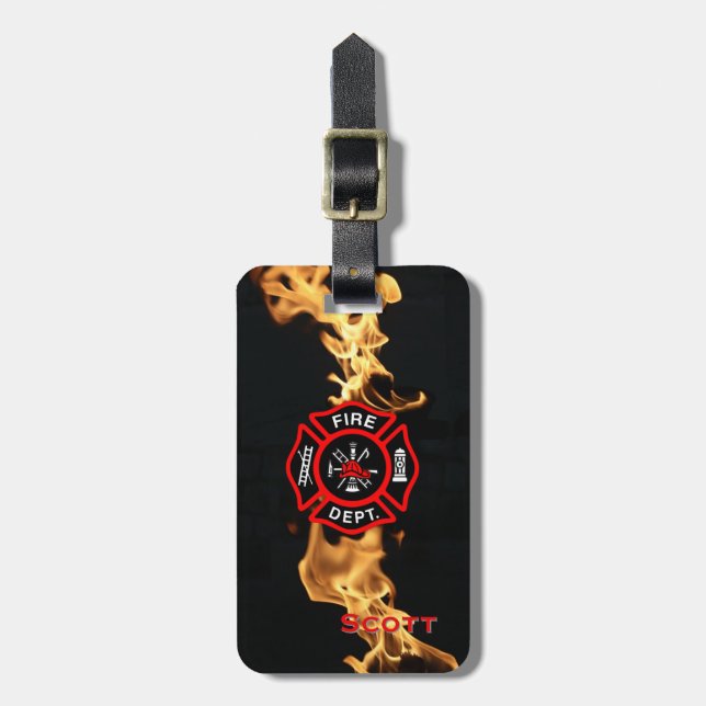 Étiquette À Bagage Le feu personnalisé par cadeau de croix maltaise (Devant Vertical)