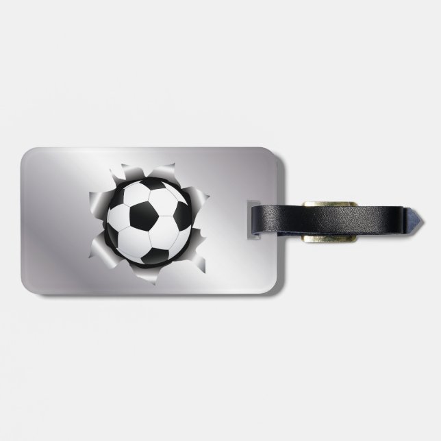 Étiquette À Bagage le football par le feuillard (Dos horizontal)