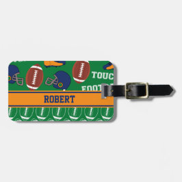 Étiquette À Bagage Le FOOTBALL personnalisent le motif d'athlète de