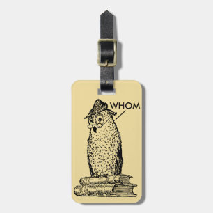 Étiquette À Bagage Le hibou de grammaire indique qui