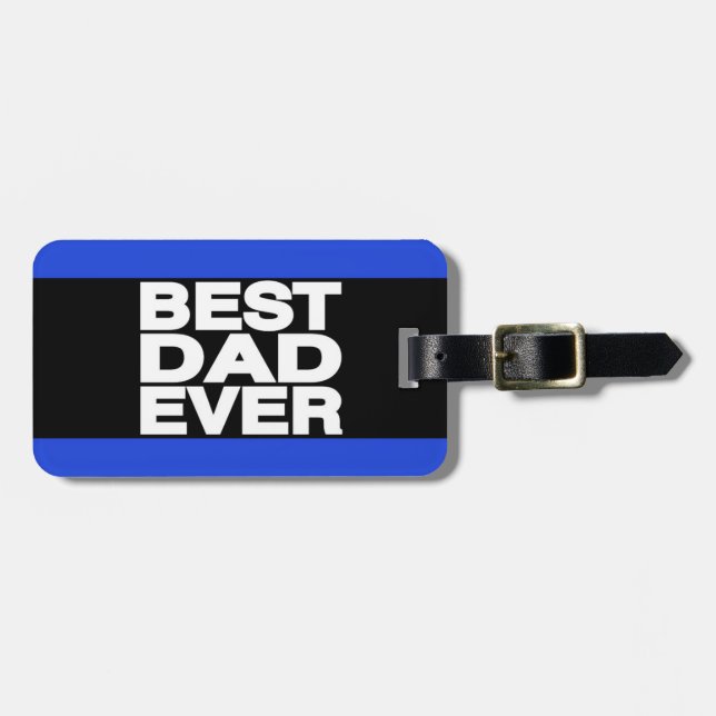 Étiquette À Bagage Le meilleur bleu d'atterrisseur de papa jamais (Devant horizontal)