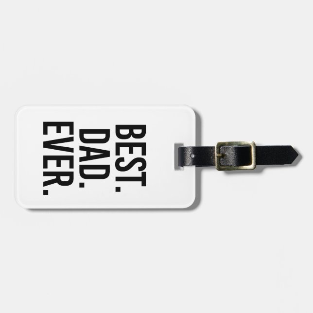 Étiquette À Bagage Le meilleur. Papa. Jamais (Devant horizontal)