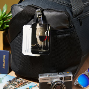Étiquette À Bagage Le monogramme personnalisé de Wine Lover