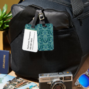 Étiquette À Bagage Le Motif de Tapisserie Safari Tranquille - Le Lotu