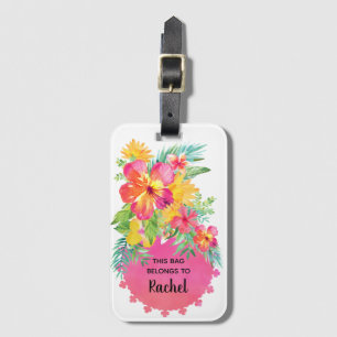 Étiquette À Bagage Le paradis tropical des luges d'Hibiscus