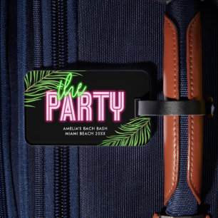 Étiquette À Bagage Le Parti Vert & Rose Tropical Bach