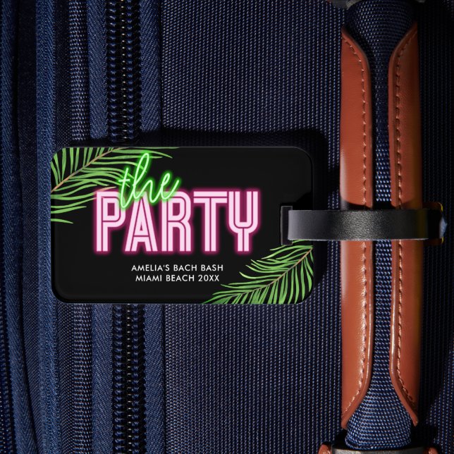 Étiquette À Bagage Le Parti Vert & Rose Tropical Bach (Verso Insitu 2)