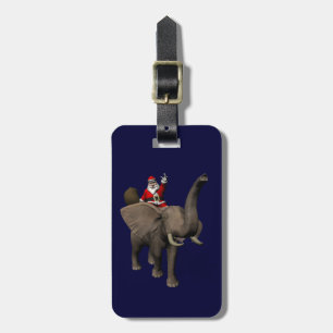 Étiquette À Bagage Le Père Noël Se Rend Sur Elephant