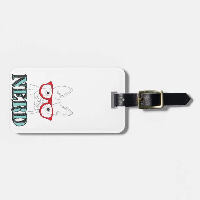 Étiquette À Bagage Le plus intelligent Boston Terrier Noir et Blanc C (Devant horizontal)