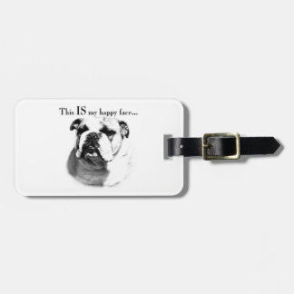 Étiquette À Bagage Le visage joyeux de Bulldog