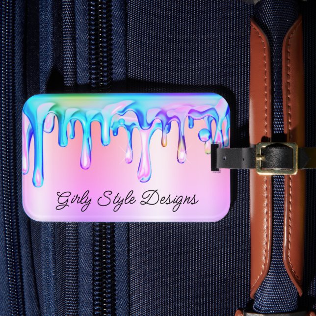 Étiquette À Bagage Lecteurs de peinture holographique Pastel Rainbow  (Insitu Rectoal 4)