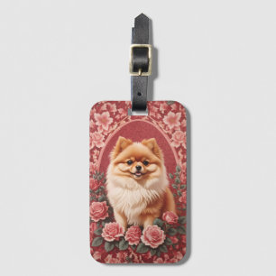 Étiquette À Bagage L'Élégant Chien Poméranien William Morris Inspiré