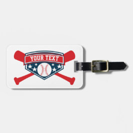 Étiquette À Bagage L'emblème du base-ball de base-ball personnalisent