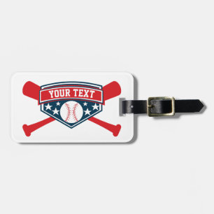 Étiquette À Bagage L'emblème du base-ball de base-ball personnalisent