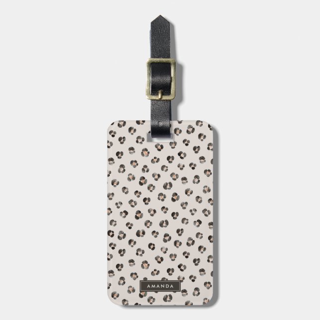 Étiquette À Bagage Leopard Cheetah Motif de peau animale sauvage (Devant Vertical)
