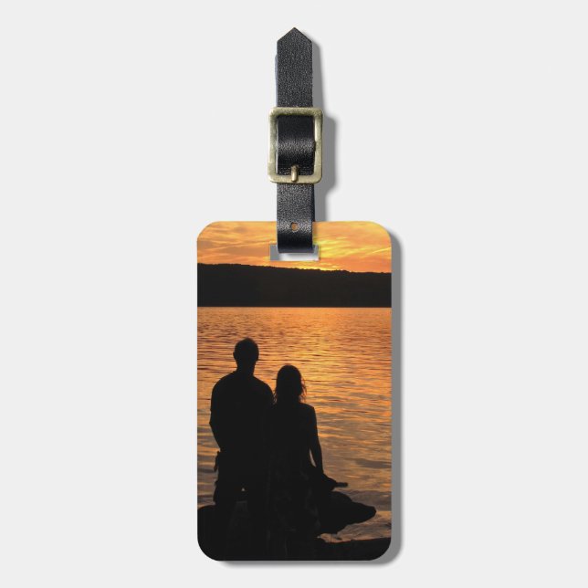 Étiquette À Bagage Les amoureux du lac Sunset (Devant Vertical)