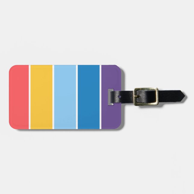 Étiquette À Bagage les années 70 80s Retro Striped Stripes (Devant horizontal)