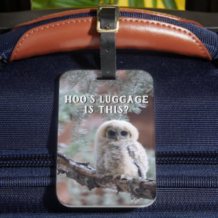 Étiquette À Bagage Les bagages de Hoo ? Chouette tachetée mexicaine