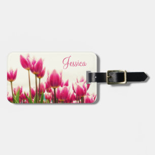 Étiquette À Bagage Les belles dames roses de tulipes ont personnalisé