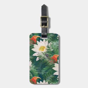 Étiquette À Bagage Les Blancs Lotus Tropical Birds & Lotus Motif