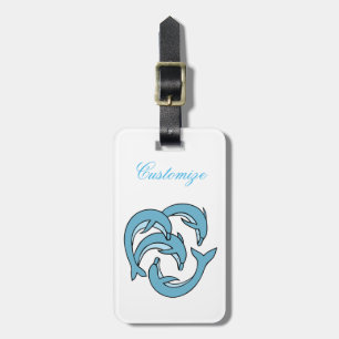 Étiquette À Bagage Les dauphins bleus entourent Thunder_Cove Bar