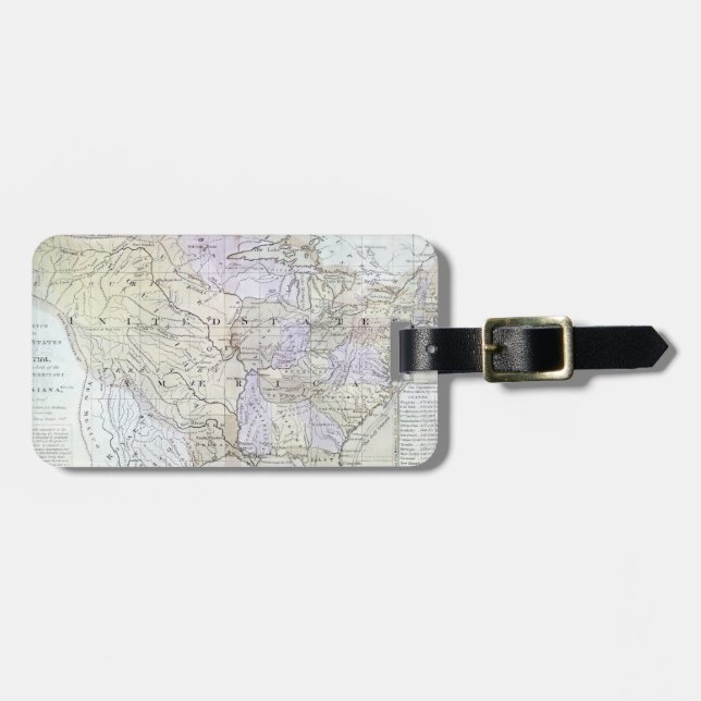 Étiquette À Bagage Les ETATS-UNIS TRACENT, c1812 (Devant horizontal)